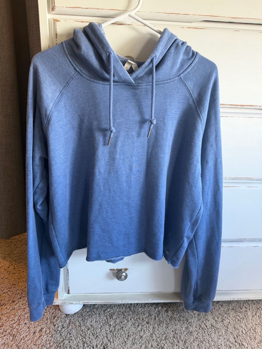 Roxy Light Blue cropped hooded Pullover Sweater